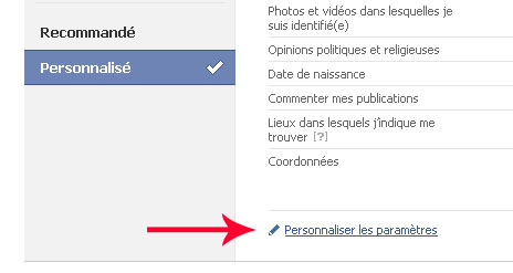 Désactivation de Facebook Places étape 2